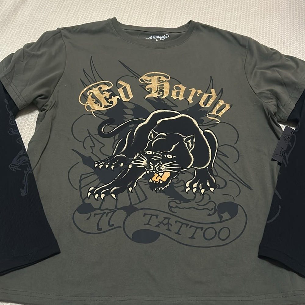 NWT Ed Hardy Men’s Long SleevesT-shirt size Large - Picture 3 of 12